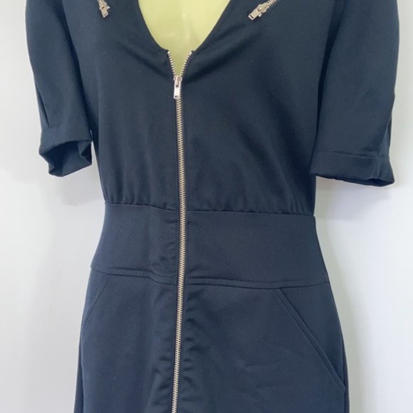 Reformation Zipper Black Mini Dress Wonderful Condition~4 - Picture 3 of 8